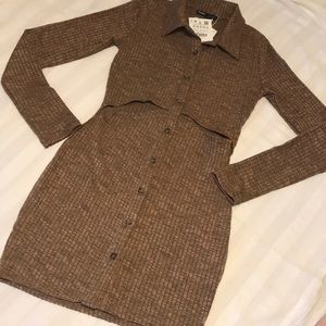 Ladies Pull & Bear “Updated Garments” Brown Dress
